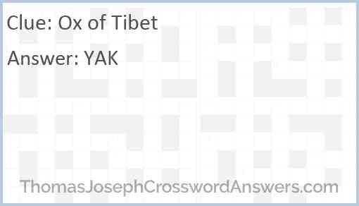 Ox of Tibet Answer