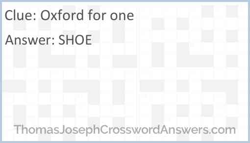 Oxford for one Answer