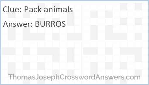 Pack animals Answer
