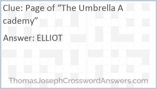 Page of “The Umbrella Academy” Answer