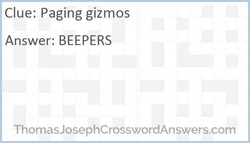 Paging gizmos Answer