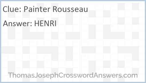 Painter Rousseau Answer