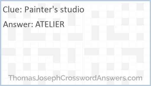 Painter’s studio Answer