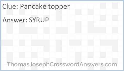 Pancake topper Answer
