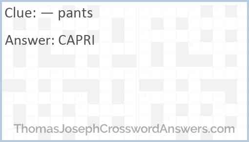 — pants Answer