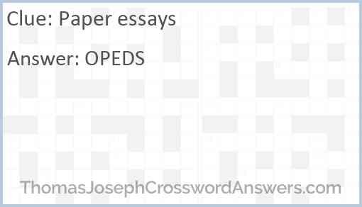 Paper essays Answer