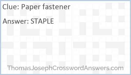 Paper fastener Answer