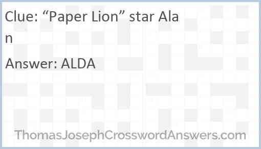 “Paper Lion” star Alan Answer