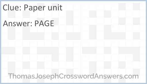 Paper unit Answer