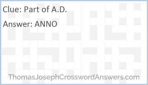 Part of A.D. Answer