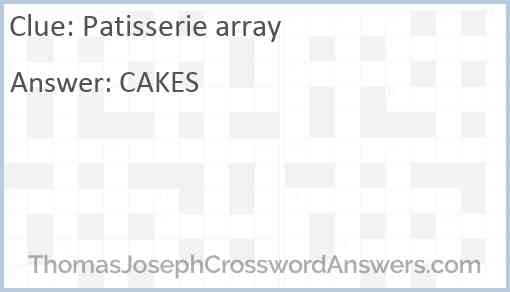 Patisserie array Answer