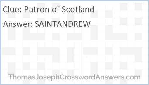 Patron of Scotland Answer