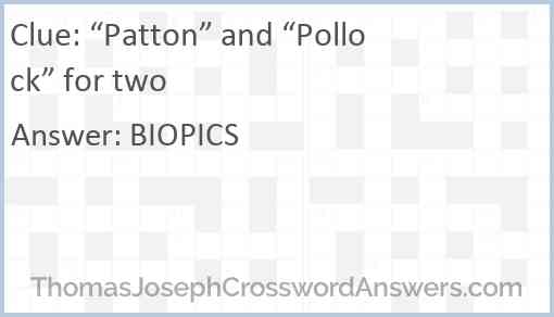 “Patton” and “Pollock” for two Answer