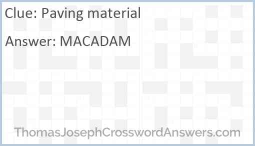 Paving material Answer