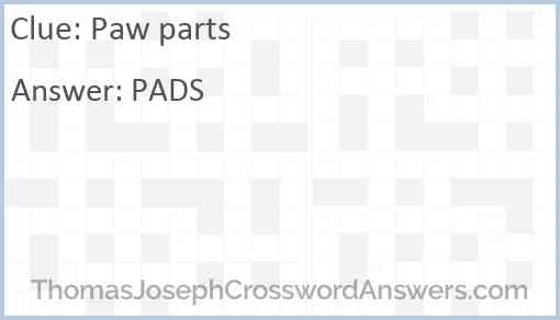 Paw parts Answer