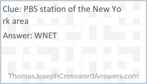 PBS station of the New York area Answer
