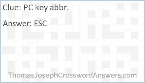 PC key abbr. Answer
