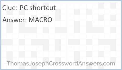 PC shortcut Answer
