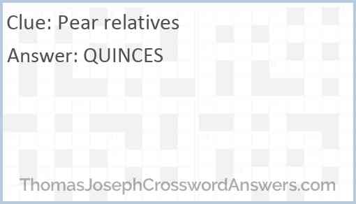 Pear relatives Answer