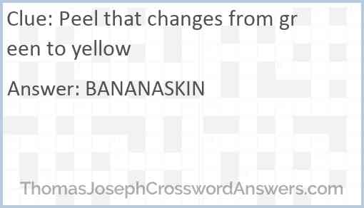 Peel that changes from green to yellow Answer
