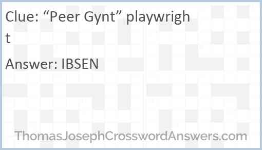 “Peer Gynt” playwright Answer