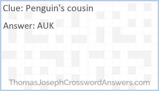Penguin’s cousin Answer