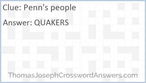 Penn's people Answer