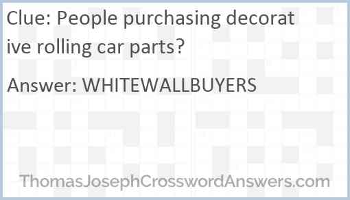 People purchasing decorative rolling car parts? Answer