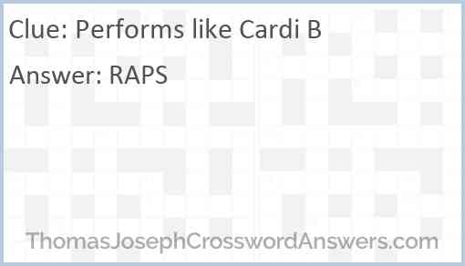 Performs like Cardi B Answer