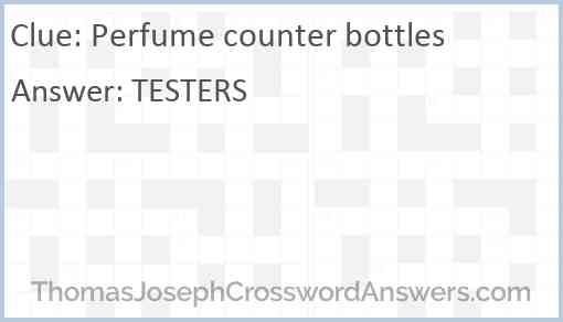 Perfume counter bottles Answer