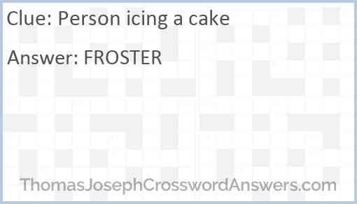 Person icing a cake Answer