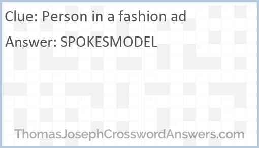 Person in a fashion ad Answer