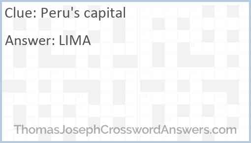 Peru’s capital Answer