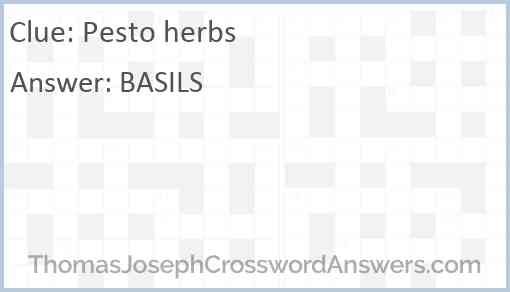 Pesto herbs Answer