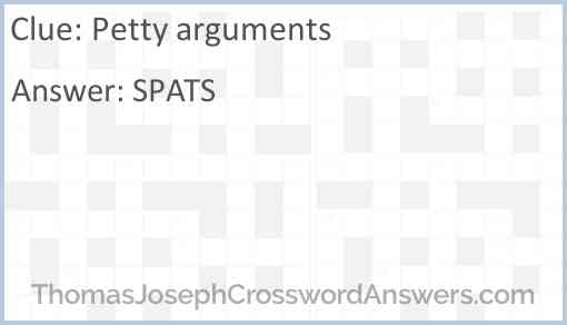 Petty arguments Answer