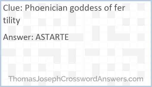 Phoenician goddess of fertility Answer