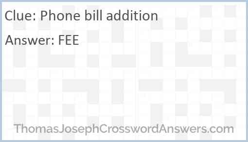 Phone bill addition Answer