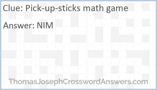 Pick-up-sticks math game Answer