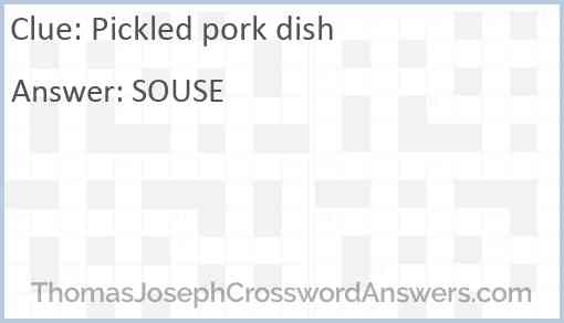 Pickled pork dish Answer