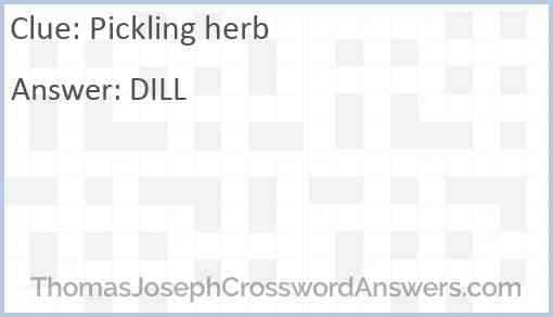 Pickling herb Answer