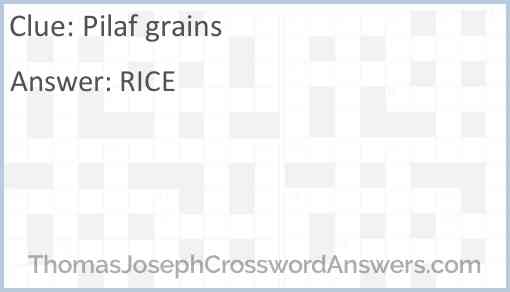 Pilaf grains Answer