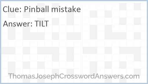 Pinball mistake Answer