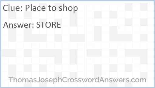 Place to shop Answer