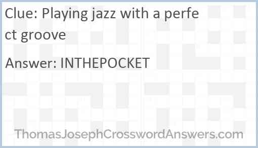 Playing jazz with a perfect groove Answer