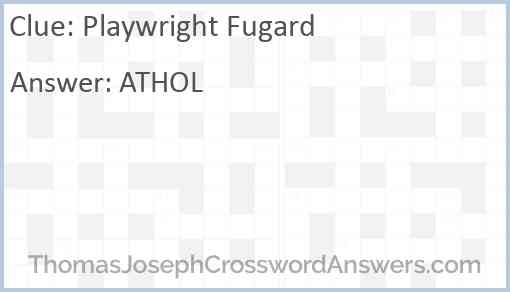 Playwright Fugard Answer