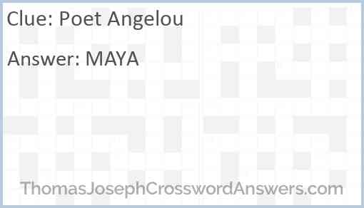 Poet Angelou Answer