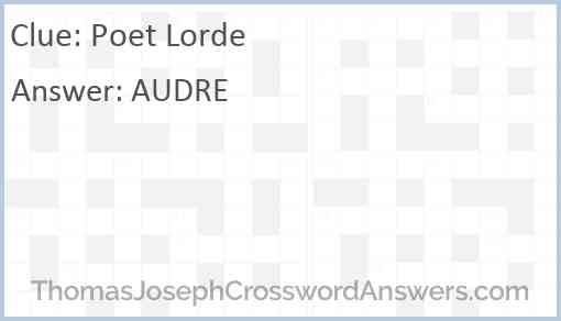 Poet Lorde Answer