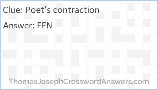 Poet’s contraction Answer
