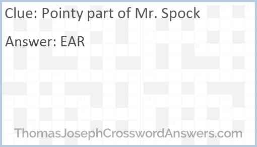 Pointy part of Mr. Spock Answer