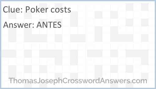 Poker costs Answer